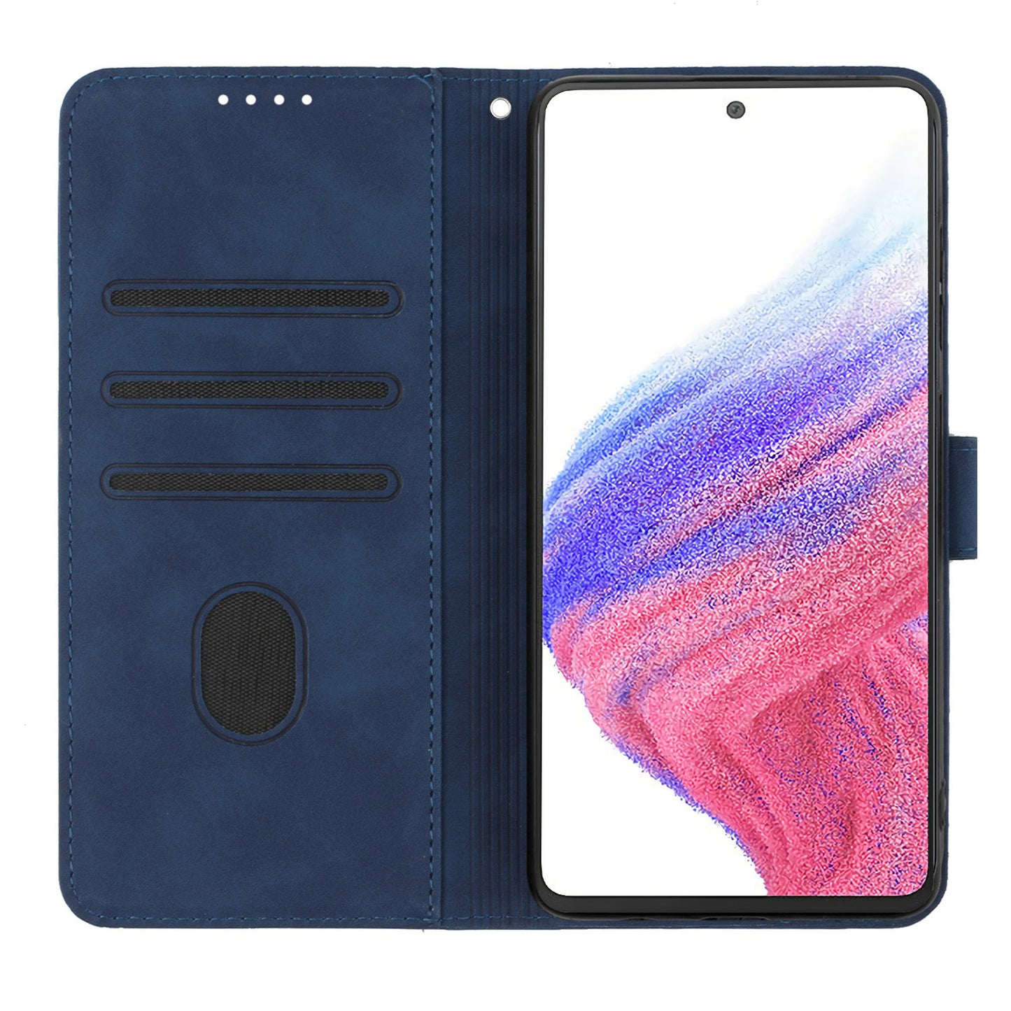 YX003 For Samsung Galaxy A53 5G Phone Shell Wallet PU Leather Imprinted Smile Pattern Phone Stand Case