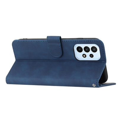 YX003 For Samsung Galaxy A73 5G PU Leather Wallet Phone Stand Case Imprinted Smile Pattern Cell Phone Cover