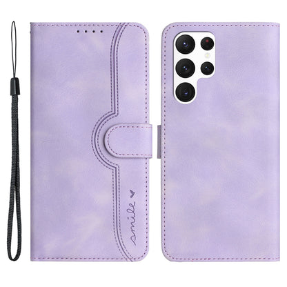 YX003 For Samsung Galaxy S23 Ultra PU Leather Cover Wallet Stand Imprinted Pattern Phone Case