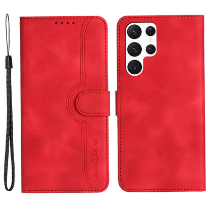 YX003 For Samsung Galaxy S23 Ultra PU Leather Cover Wallet Stand Imprinted Pattern Phone Case