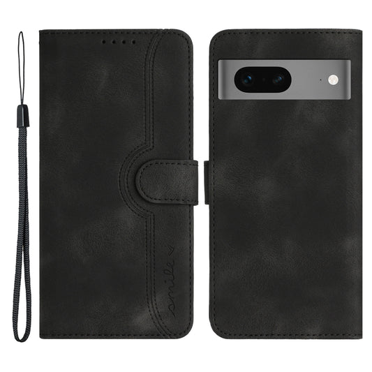 YX003 For Google Pixel 7 5G Smile Pattern Imprinted Leather Cover Phone Stand Case Wallet