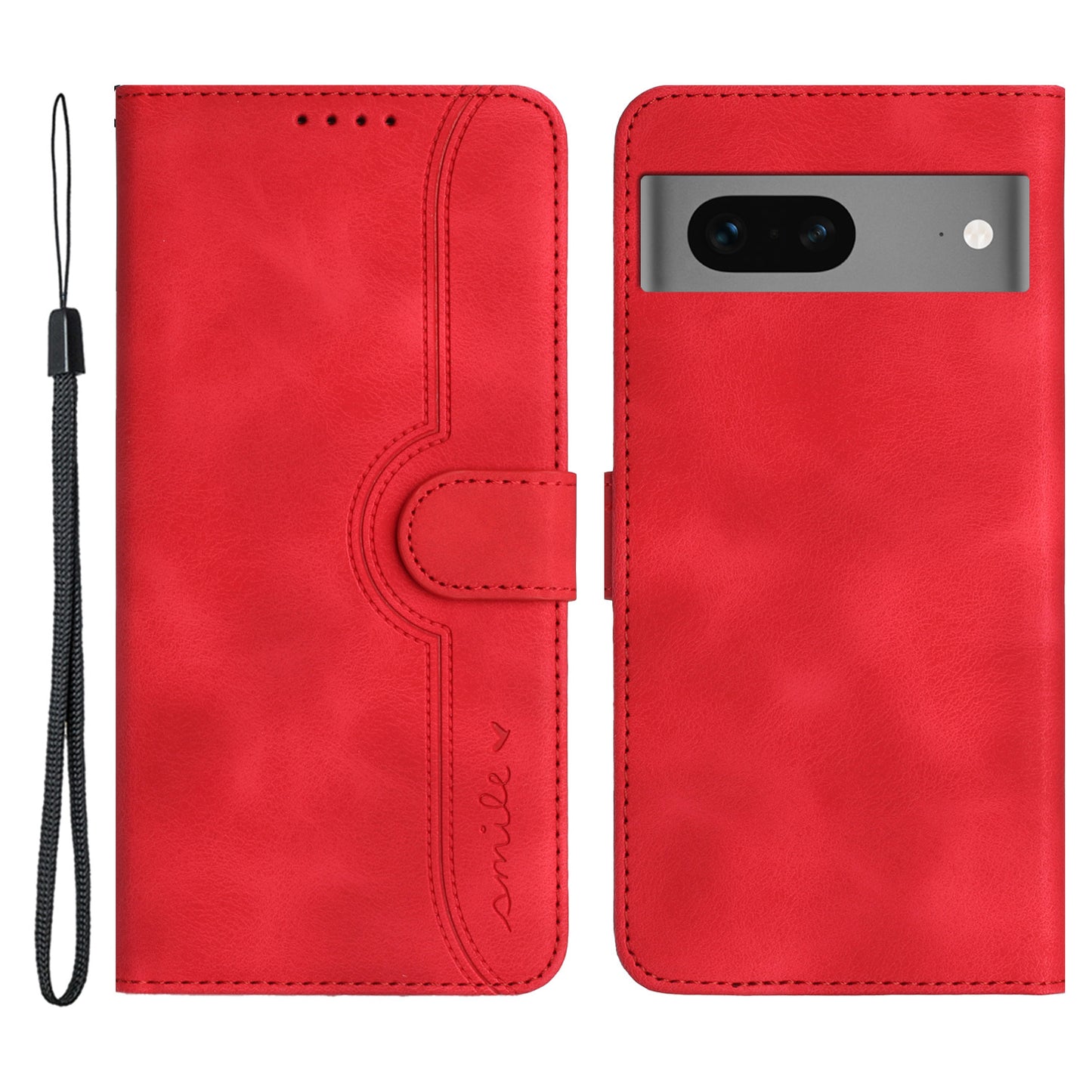 YX003 For Google Pixel 7 5G Smile Pattern Imprinted Leather Cover Phone Stand Case Wallet