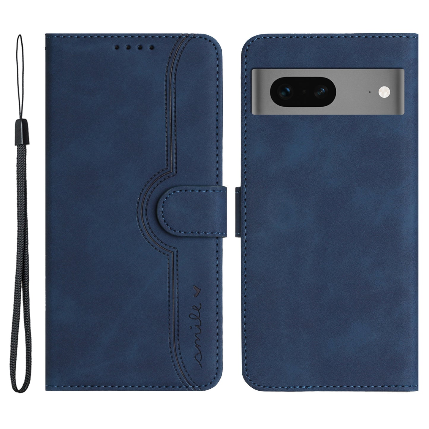 YX003 For Google Pixel 7 5G Smile Pattern Imprinted Leather Cover Phone Stand Case Wallet