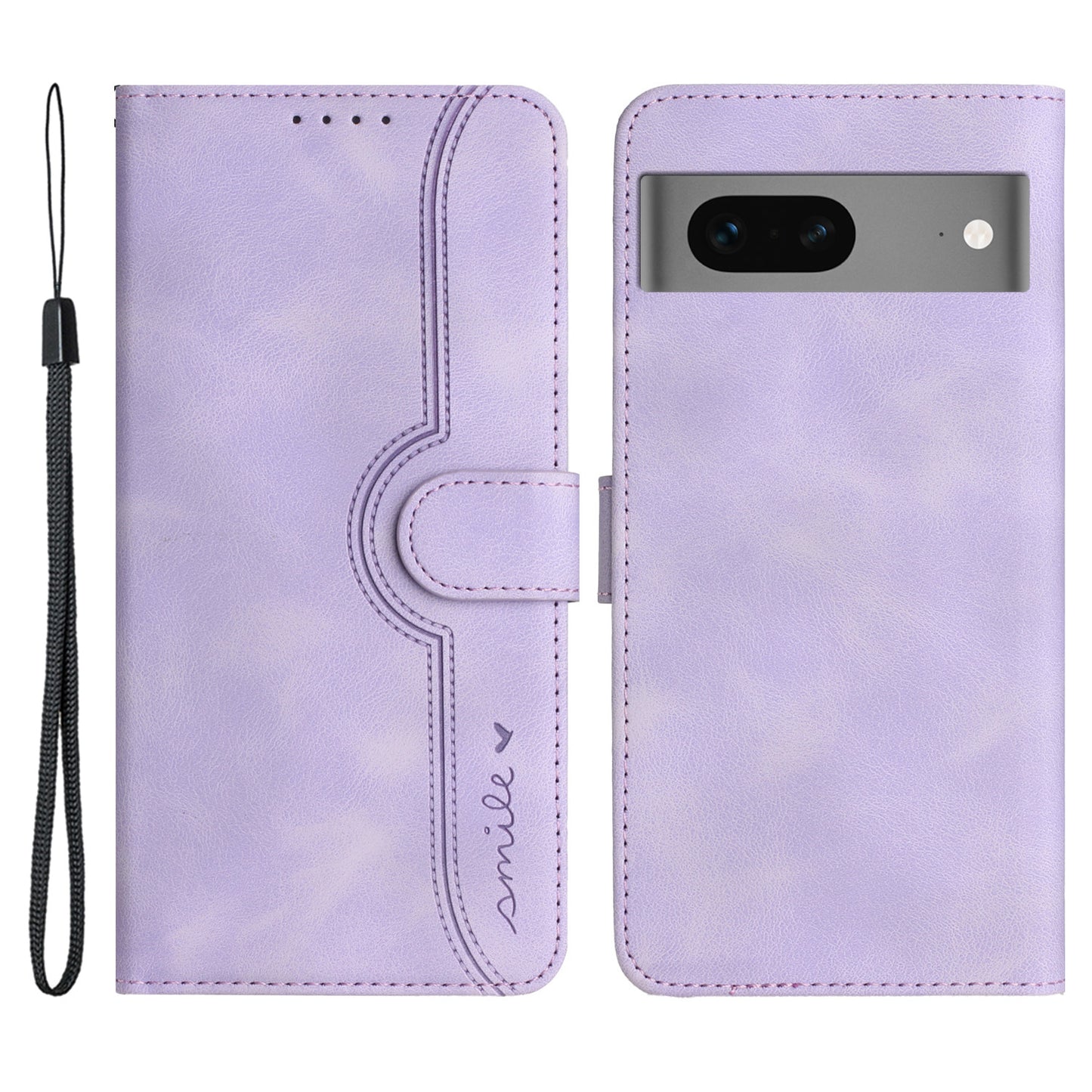 YX003 For Google Pixel 7 5G Smile Pattern Imprinted Leather Cover Phone Stand Case Wallet