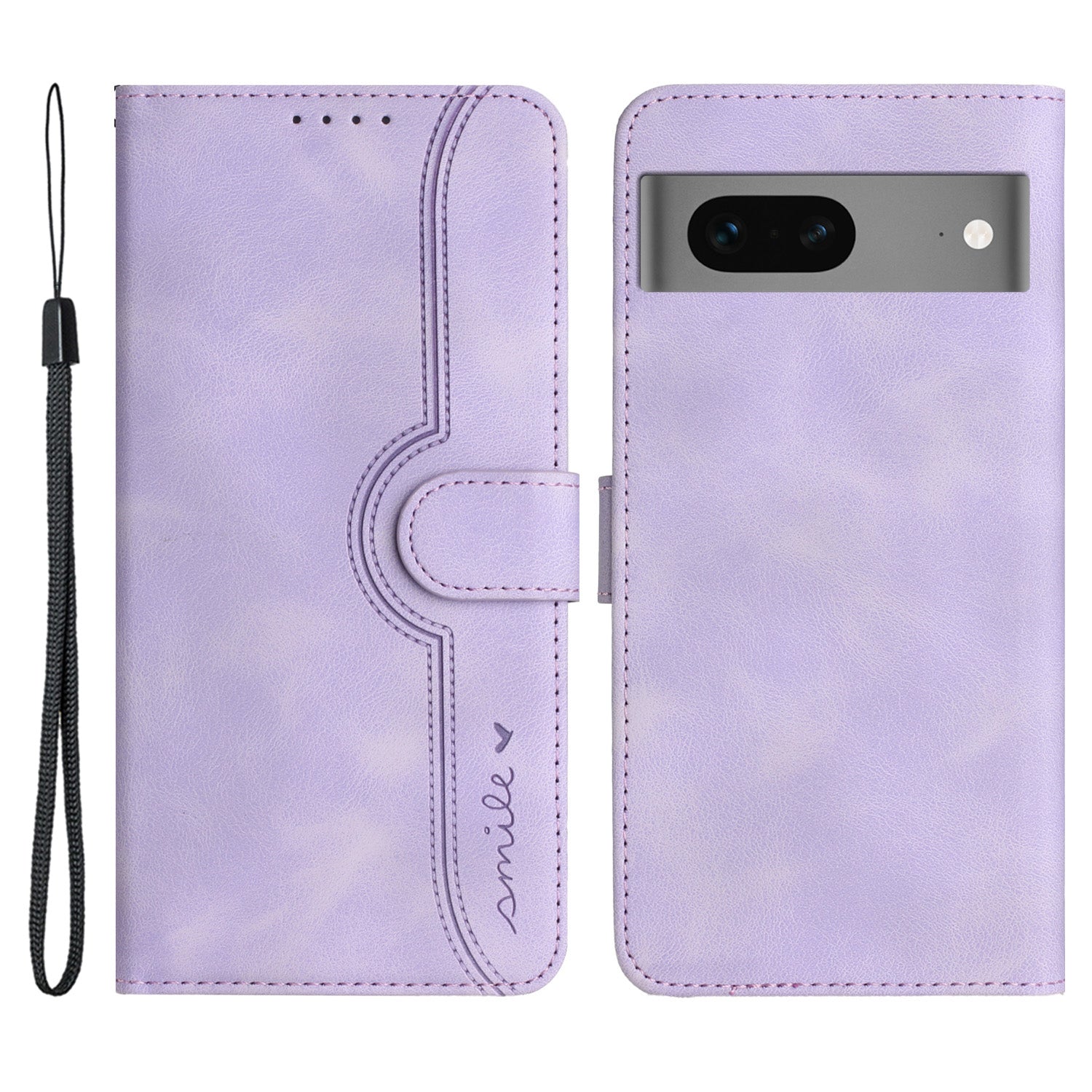 YX003 For Google Pixel 7 5G Smile Pattern Imprinted Leather Cover Phone Stand Case Wallet