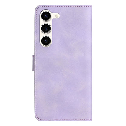 YX003 For Samsung Galaxy S23 Cell Phone Case Anti-Scratch PU Leather Wallet Stand Imprinted Smile Pattern Cover