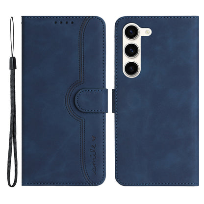 YX003 For Samsung Galaxy S23 Cell Phone Case Anti-Scratch PU Leather Wallet Stand Imprinted Smile Pattern Cover