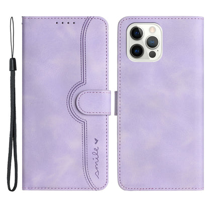 YX003 For iPhone 14 Pro Max Imprinted Smile Pattern Phone Case PU Leather Wallet Stand Cover