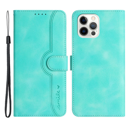 YX003 For iPhone 14 Pro Max Imprinted Smile Pattern Phone Case PU Leather Wallet Stand Cover
