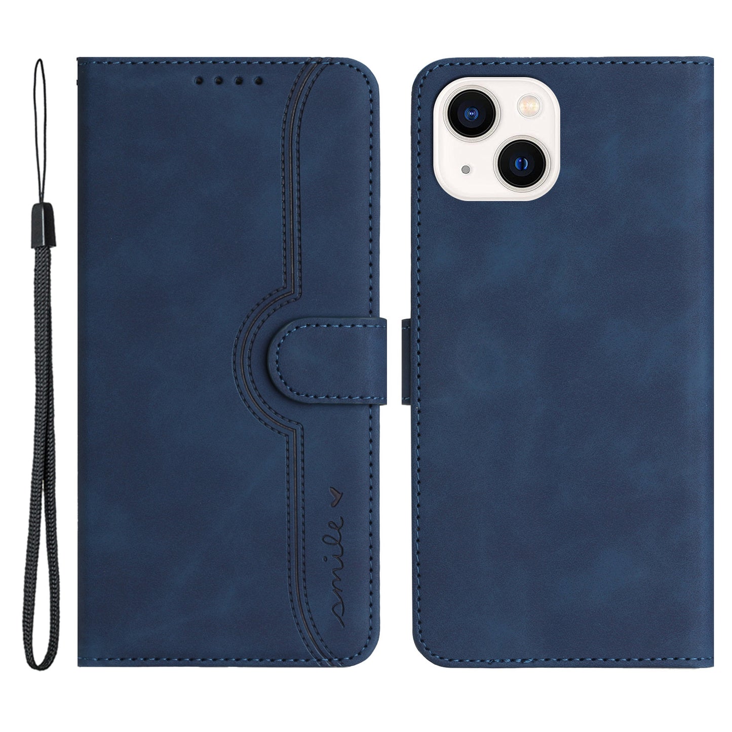 YX003 Wallet Phone Stand Case for iPhone 14 PU Leather Imprinted Pattern Cover