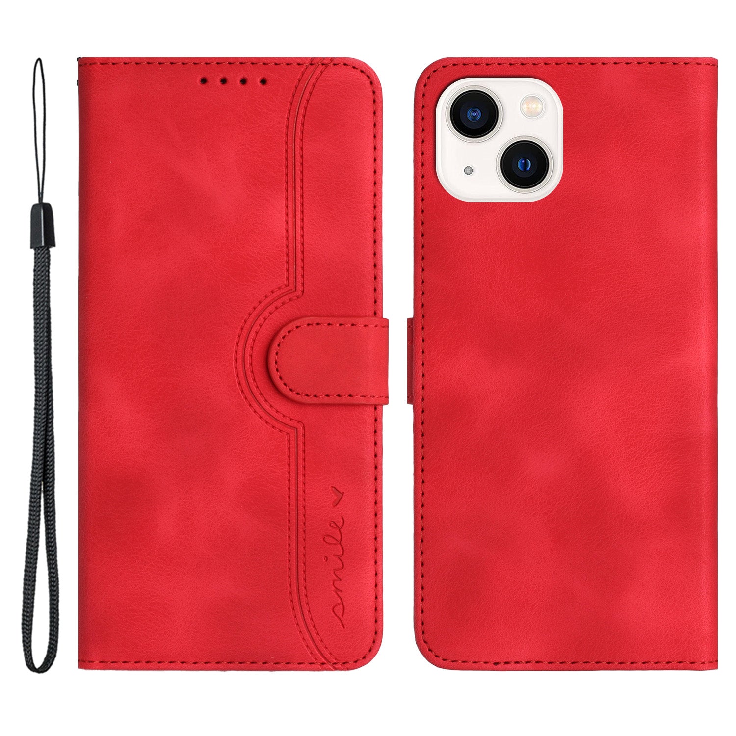 YX003 Wallet Phone Stand Case for iPhone 14 PU Leather Imprinted Pattern Cover