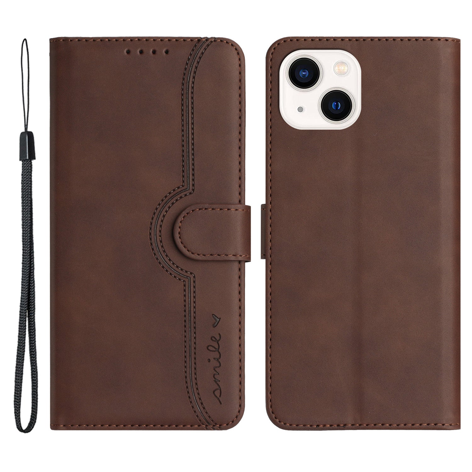 YX003 Wallet Phone Stand Case for iPhone 14 PU Leather Imprinted Pattern Cover