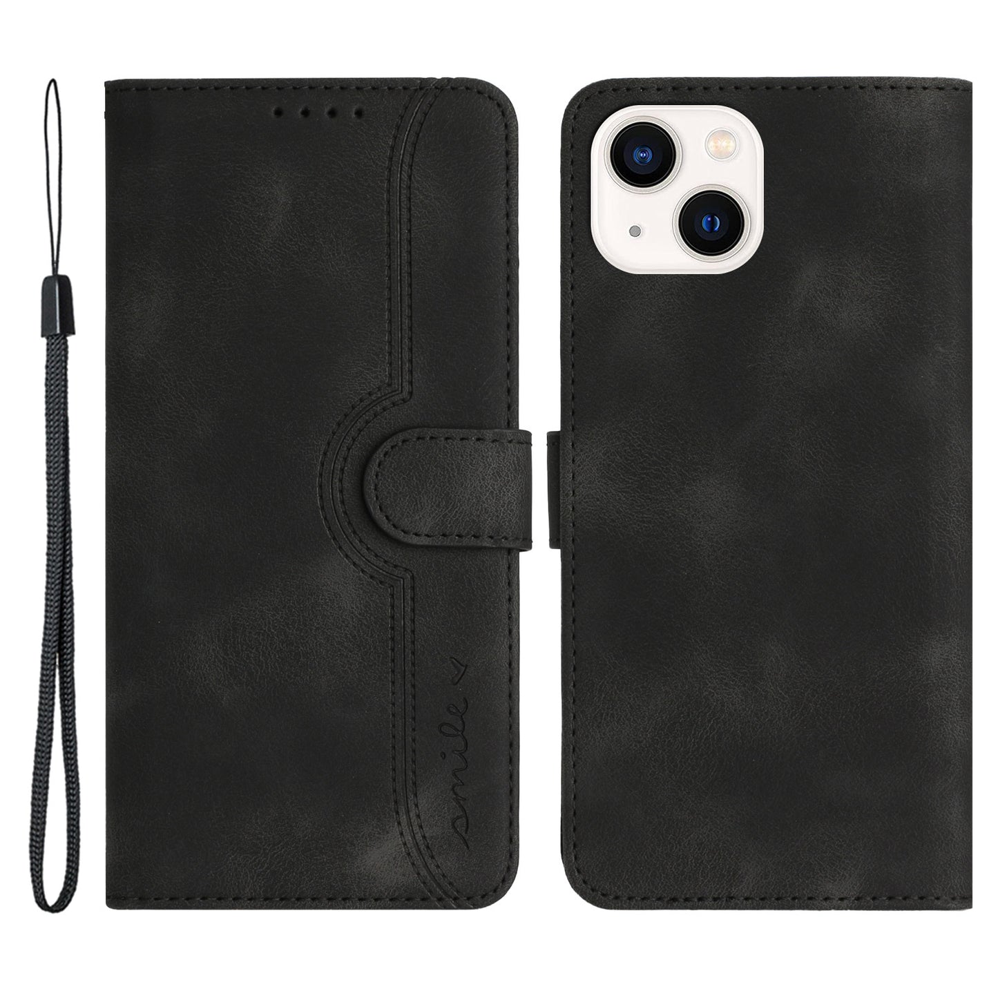 YX003 Phone Case for iPhone 14 Plus PU Leather Wallet Stand Imprinted Pattern Cover