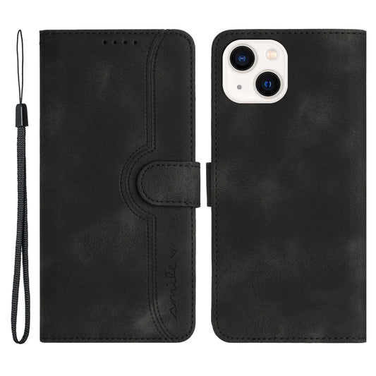 YX003 Phone Case for iPhone 14 Plus PU Leather Wallet Stand Imprinted Pattern Cover