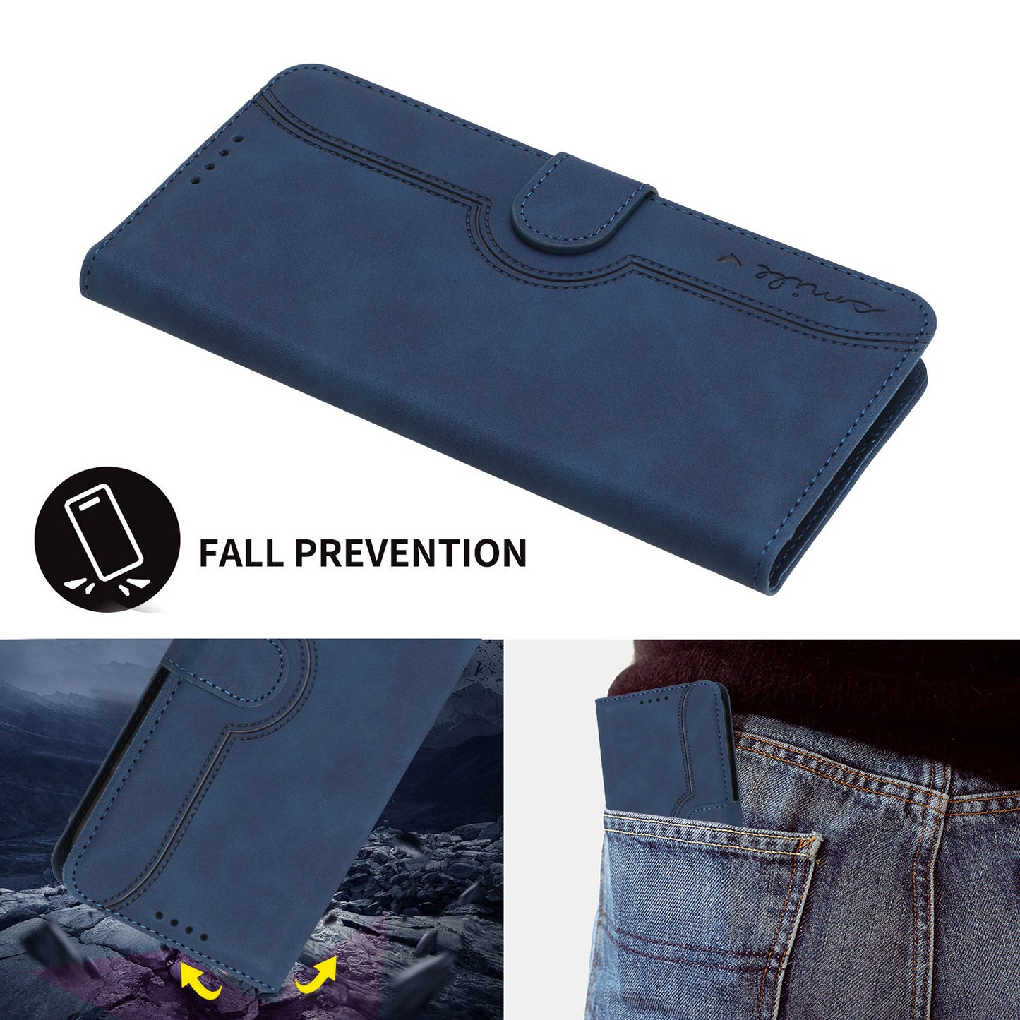 YX003 Phone Case for iPhone 14 Plus PU Leather Wallet Stand Imprinted Pattern Cover