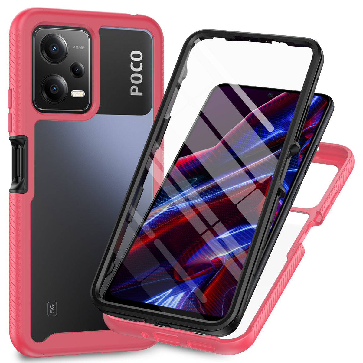 PC + TPU Phone Case for Xiaomi Redmi Note 12 5G (China) / (India) / (Global) / Poco X5 5G , Full Protection Cover with PET Film