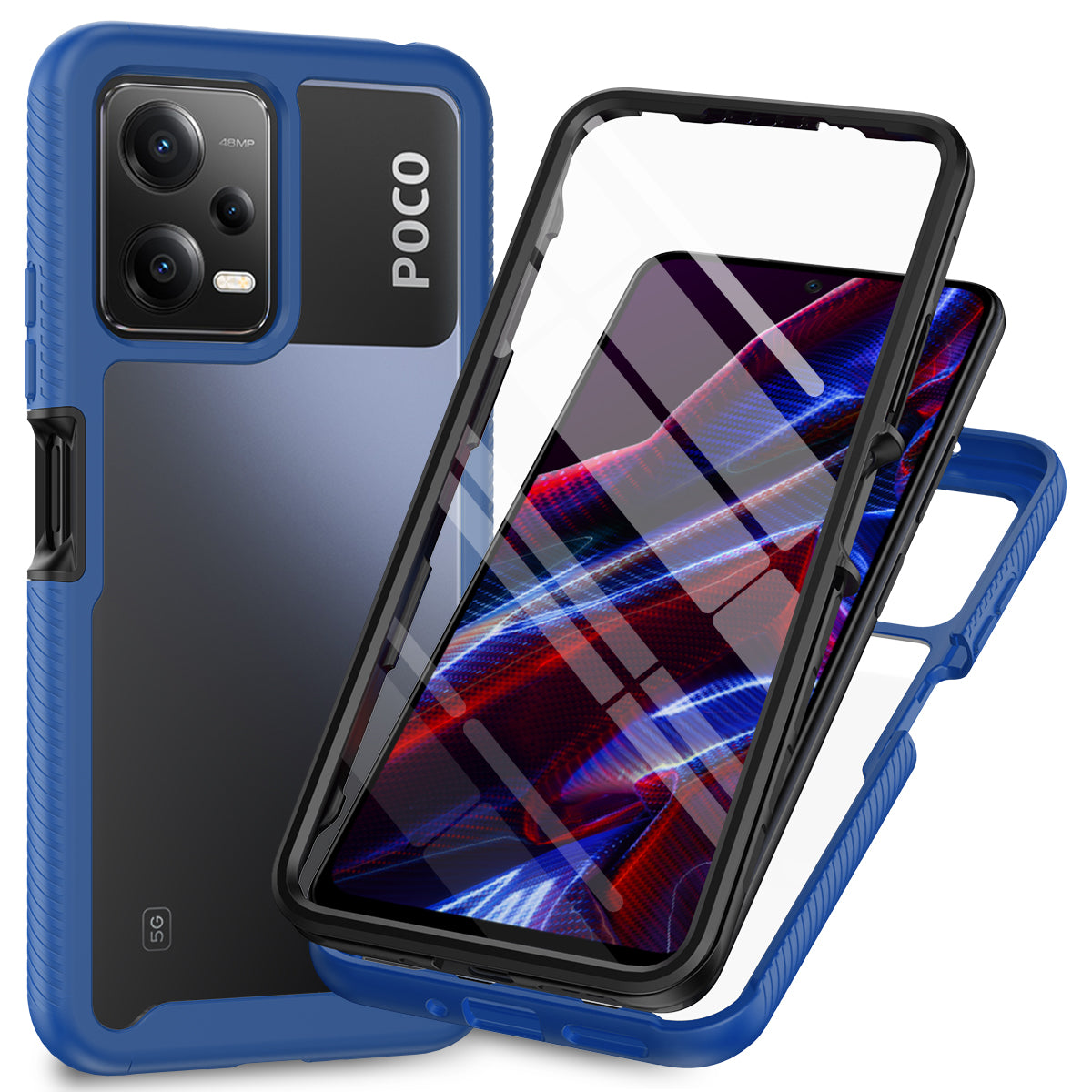 PC + TPU Phone Case for Xiaomi Redmi Note 12 5G (China) / (India) / (Global) / Poco X5 5G , Full Protection Cover with PET Film