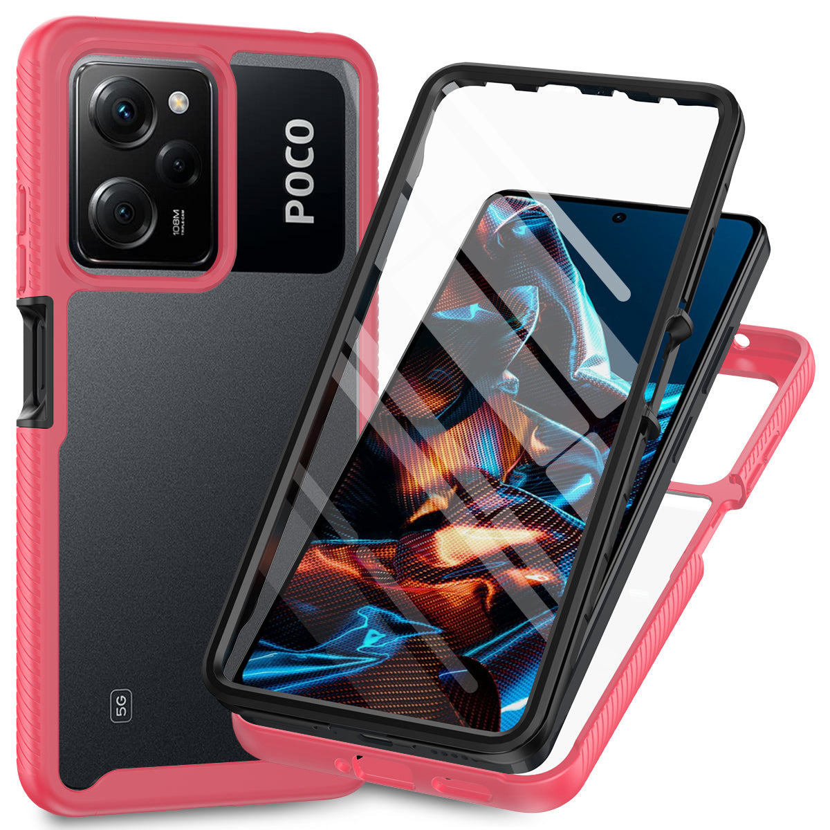 Clear Phone Case for Xiaomi Redmi Note 12 Pro 5G / Note 12 Pro Speed 5G / Poco X5 Pro 5G , PC+TPU Protective Cover with PET Film