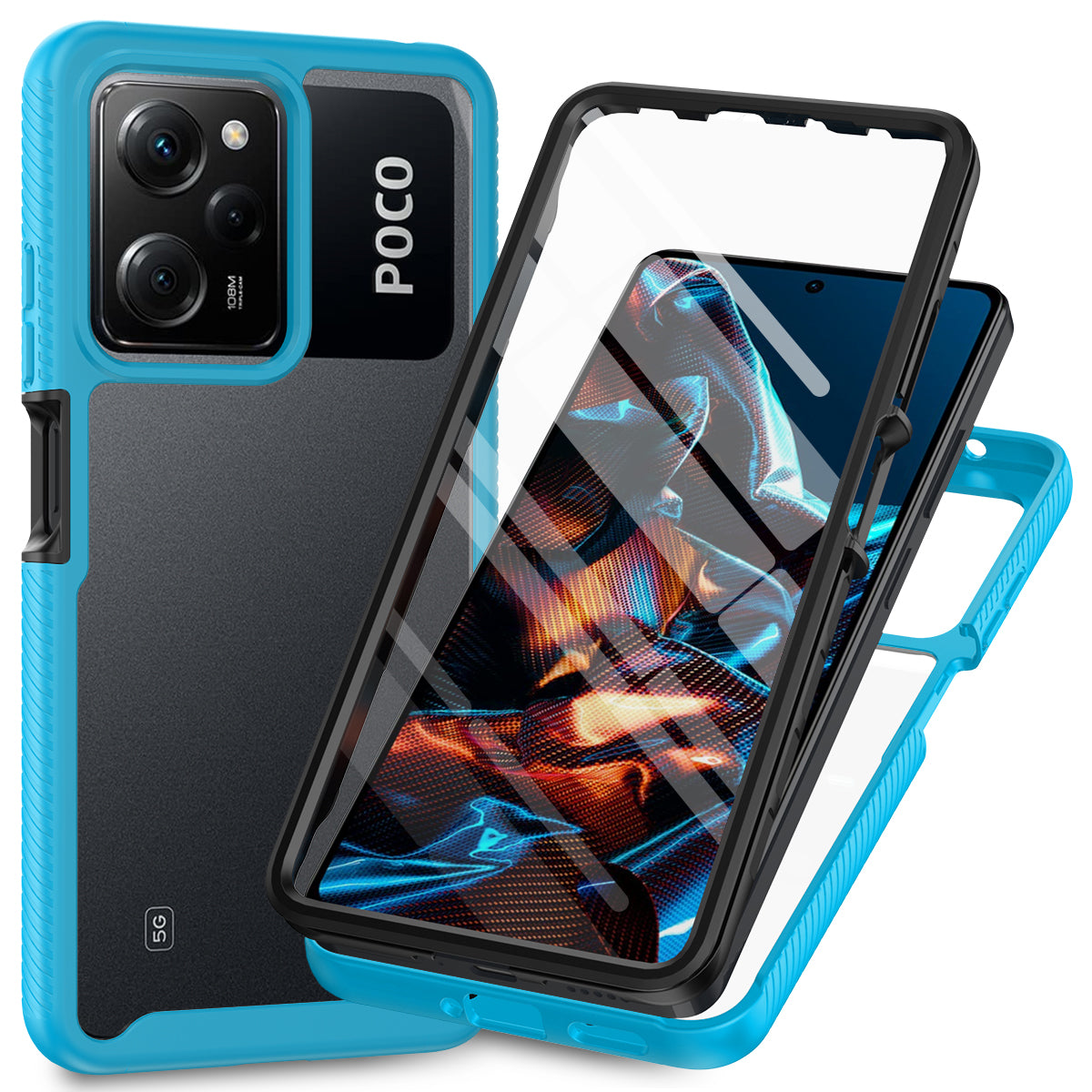 Clear Phone Case for Xiaomi Redmi Note 12 Pro 5G / Note 12 Pro Speed 5G / Poco X5 Pro 5G , PC+TPU Protective Cover with PET Film