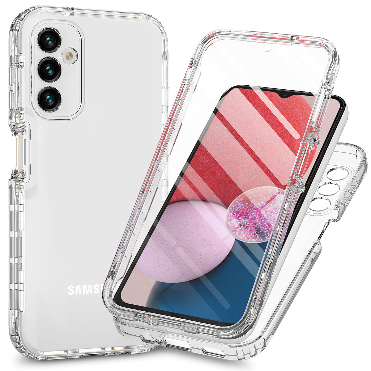 For Samsung Galaxy A24 4G Phone Case Gradient Color PC TPU Cell Phone Case with PET Screen Protector