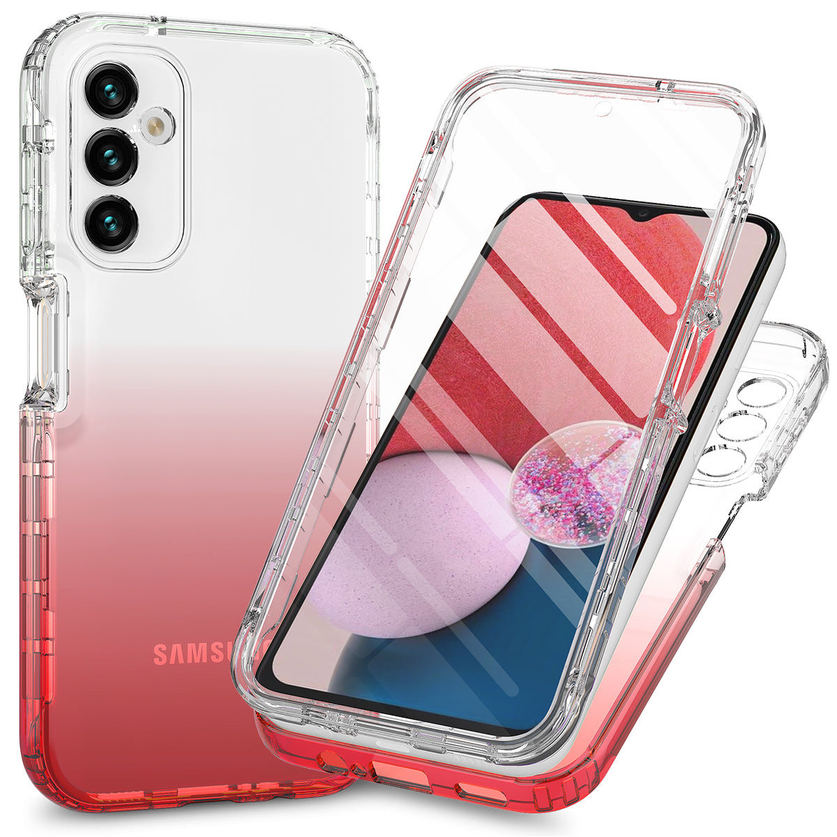For Samsung Galaxy A24 4G Phone Case Gradient Color PC TPU Cell Phone Case with PET Screen Protector