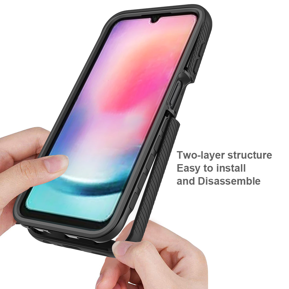 3-in-1 Phone Case for Samsung Galaxy A24 4G Anti-Drop Detachable Phone Case with PET Screen Protector