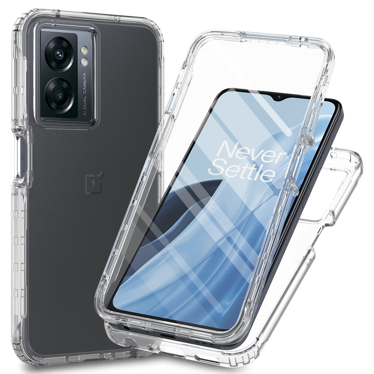 Gradient Phone Case for OnePlus Nord N300 5G / Oppo A57 4G / A57 (2022) 5G / A77 4G / 5G , PC + TPU Protective Cover with PET Film