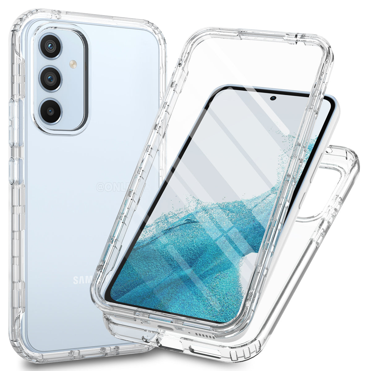 Gradient Color PC TPU Case for Samsung Galaxy A54 5G Shockproof Case with PET Screen Protector