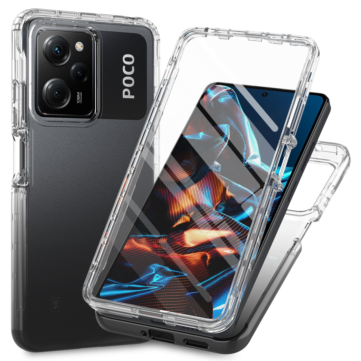 Phone Case for Xiaomi Redmi Note 12 Pro 5G / Note 12 Pro Speed 5G / Poco X5 Pro 5G , PC + TPU Gradient Cover with PET Film