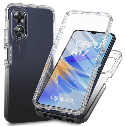 For Oppo A17 4G Gradient Phone Case PC + TPU Full Body Protective Cover with PET Screen Protector
