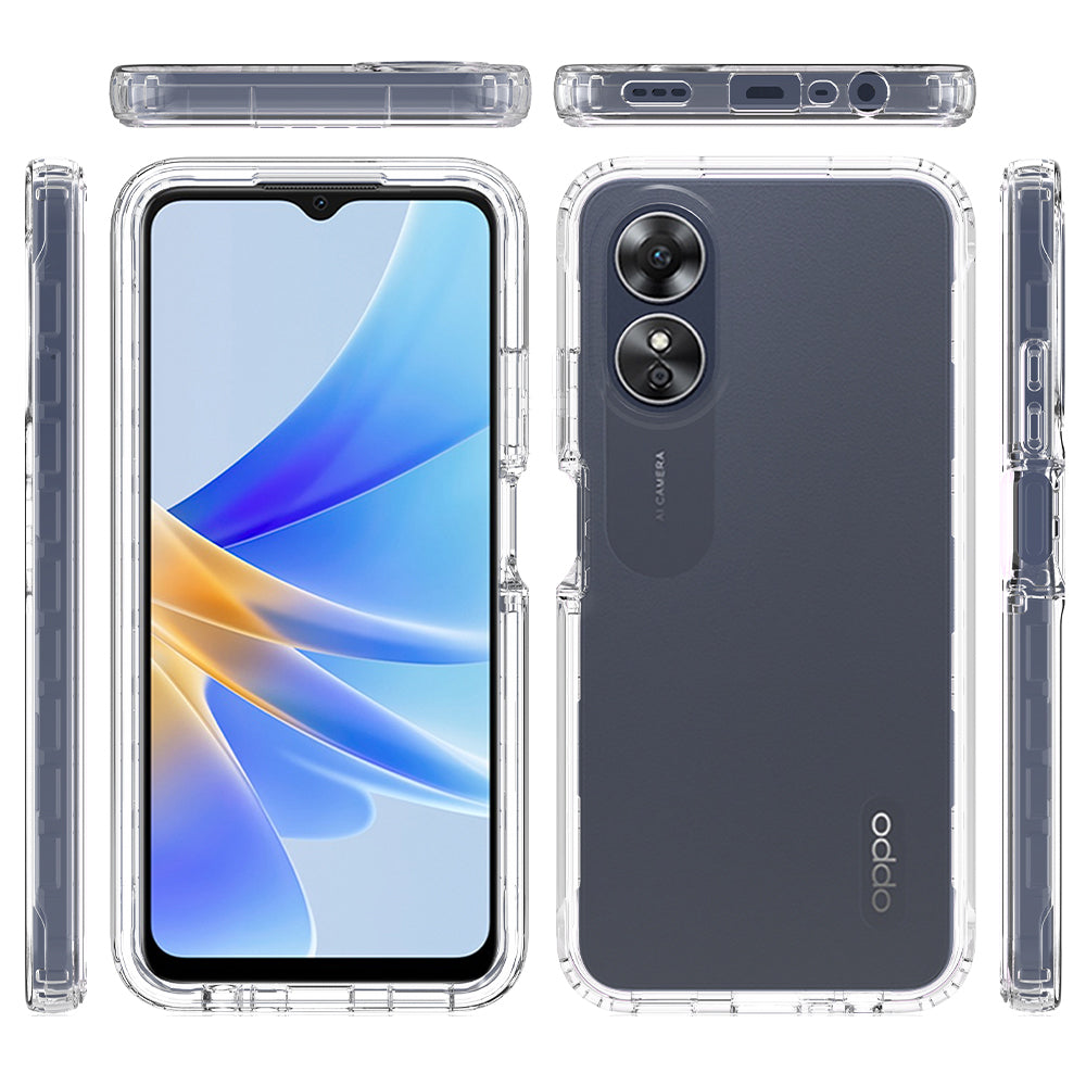 For Oppo A17 4G Gradient Phone Case PC + TPU Full Body Protective Cover with PET Screen Protector