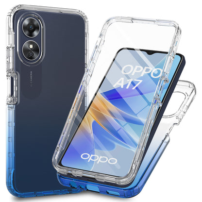 For Oppo A17 4G Gradient Phone Case PC + TPU Full Body Protective Cover with PET Screen Protector
