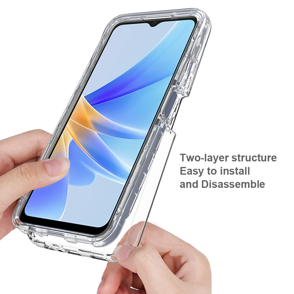 For Oppo A17 4G Gradient Phone Case PC + TPU Full Body Protective Cover with PET Screen Protector
