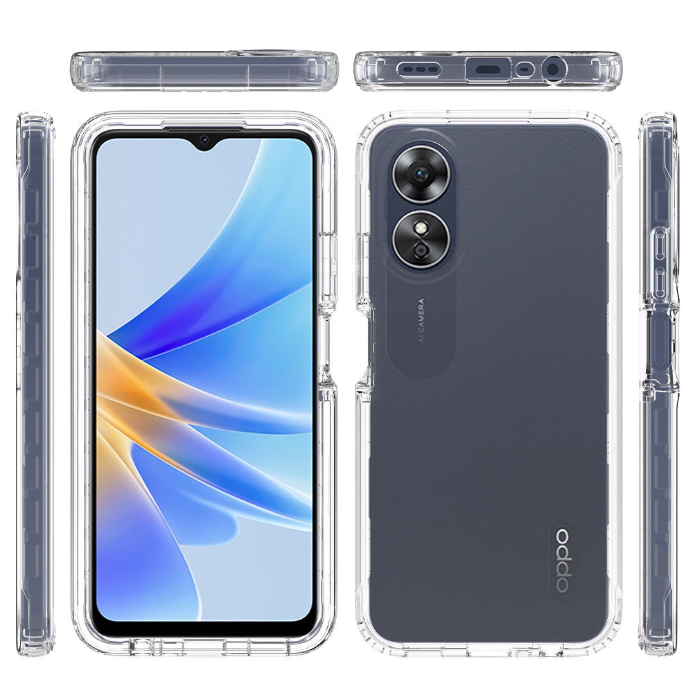 Gradient Color Phone Case for Oppo A17 4G TPU PC Case Anti-Drop Protective Phone Shell