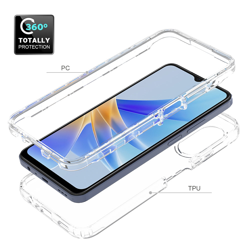 Gradient Color Phone Case for Oppo A17 4G TPU PC Case Anti-Drop Protective Phone Shell