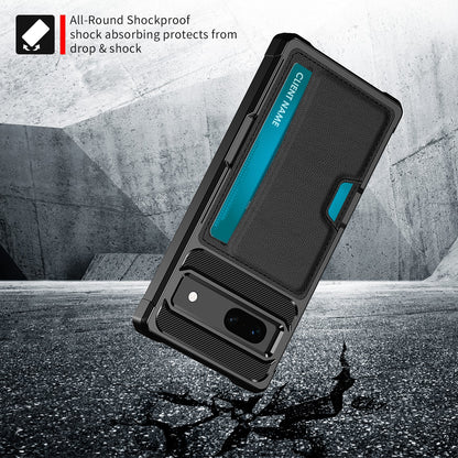 For Google Pixel 7a Phone Case ZM02 PU Leather Coated TPU Shockproof Case with Card Slot Holder Cover