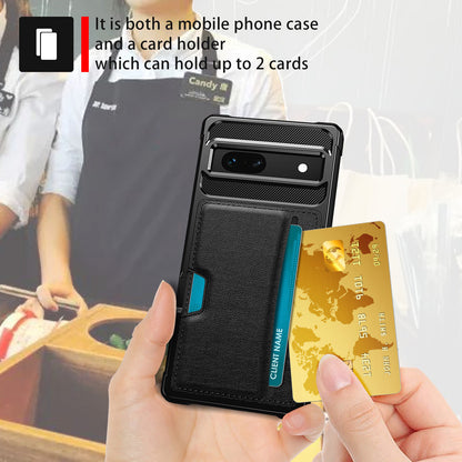 For Google Pixel 7a Phone Case ZM02 PU Leather Coated TPU Shockproof Case with Card Slot Holder Cover