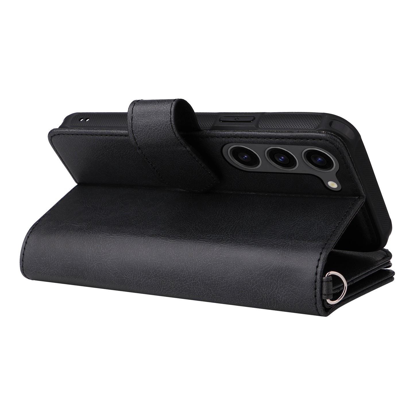 KT Multi-functional Series-4 Leather Phone Case for Samsung Galaxy S23+ , Wallet Stand Zipper Detachable Magnetic Cover