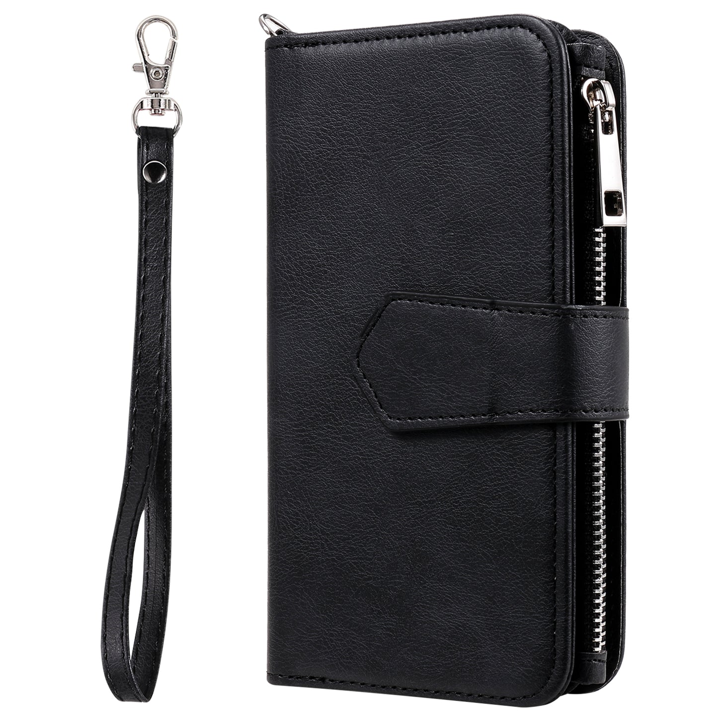 KT Multi-functional Series-4 Leather Phone Case for Samsung Galaxy S23+ , Wallet Stand Zipper Detachable Magnetic Cover