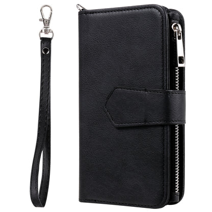 KT Multi-functional Series-4 Leather Phone Case for Samsung Galaxy S23+ , Wallet Stand Zipper Detachable Magnetic Cover