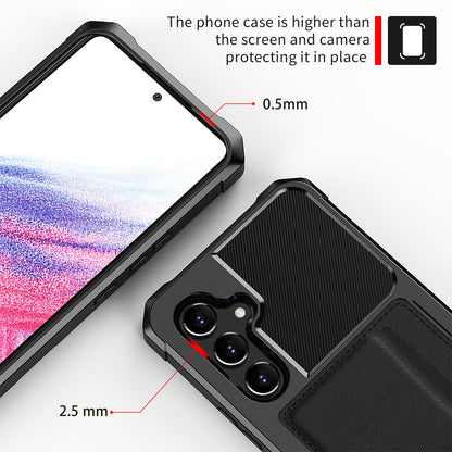 For Samsung Galaxy A34 5G Case ZM02 PU Leather Coated Protective Case Card Slot TPU Phone Shell