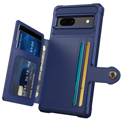 ZM03 For Google Pixel 7a PU Leather Coated TPU Case Card Holder Kickstand Phone Cover