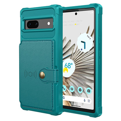 ZM03 For Google Pixel 7a PU Leather Coated TPU Case Card Holder Kickstand Phone Cover