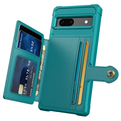 ZM03 For Google Pixel 7a PU Leather Coated TPU Case Card Holder Kickstand Phone Cover