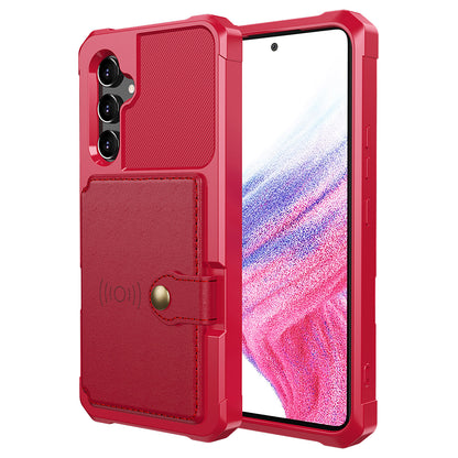 ZM03 For Samsung Galaxy A34 5G Kickstand Case PU Leather Coated TPU Phone Shell with Card Holder