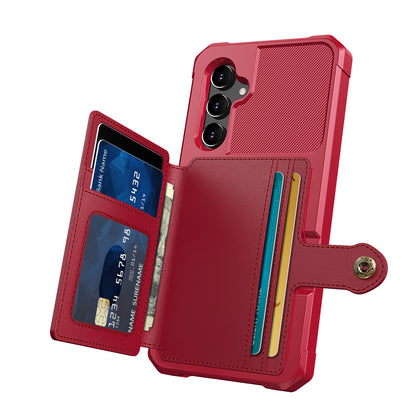 ZM03 For Samsung Galaxy A34 5G Kickstand Case PU Leather Coated TPU Phone Shell with Card Holder