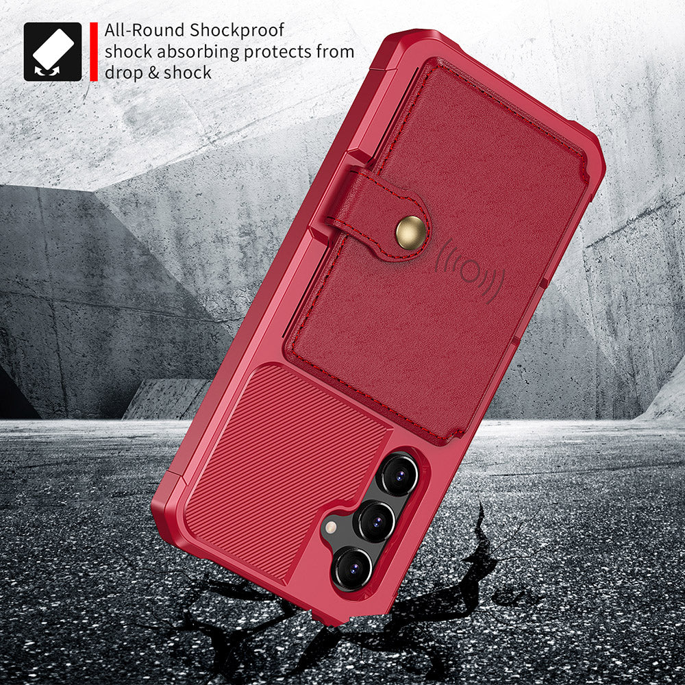 ZM03 For Samsung Galaxy A34 5G Kickstand Case PU Leather Coated TPU Phone Shell with Card Holder