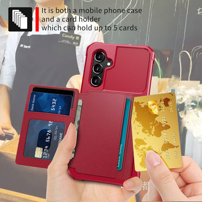 ZM03 For Samsung Galaxy A34 5G Kickstand Case PU Leather Coated TPU Phone Shell with Card Holder