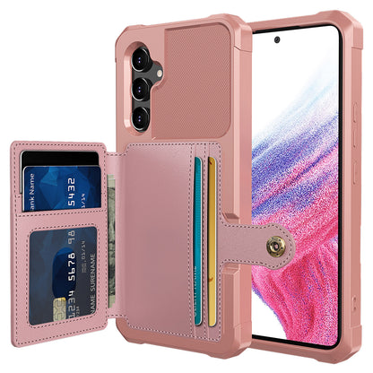 ZM03 For Samsung Galaxy A34 5G Kickstand Case PU Leather Coated TPU Phone Shell with Card Holder