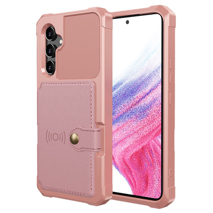 ZM03 For Samsung Galaxy A34 5G Kickstand Case PU Leather Coated TPU Phone Shell with Card Holder